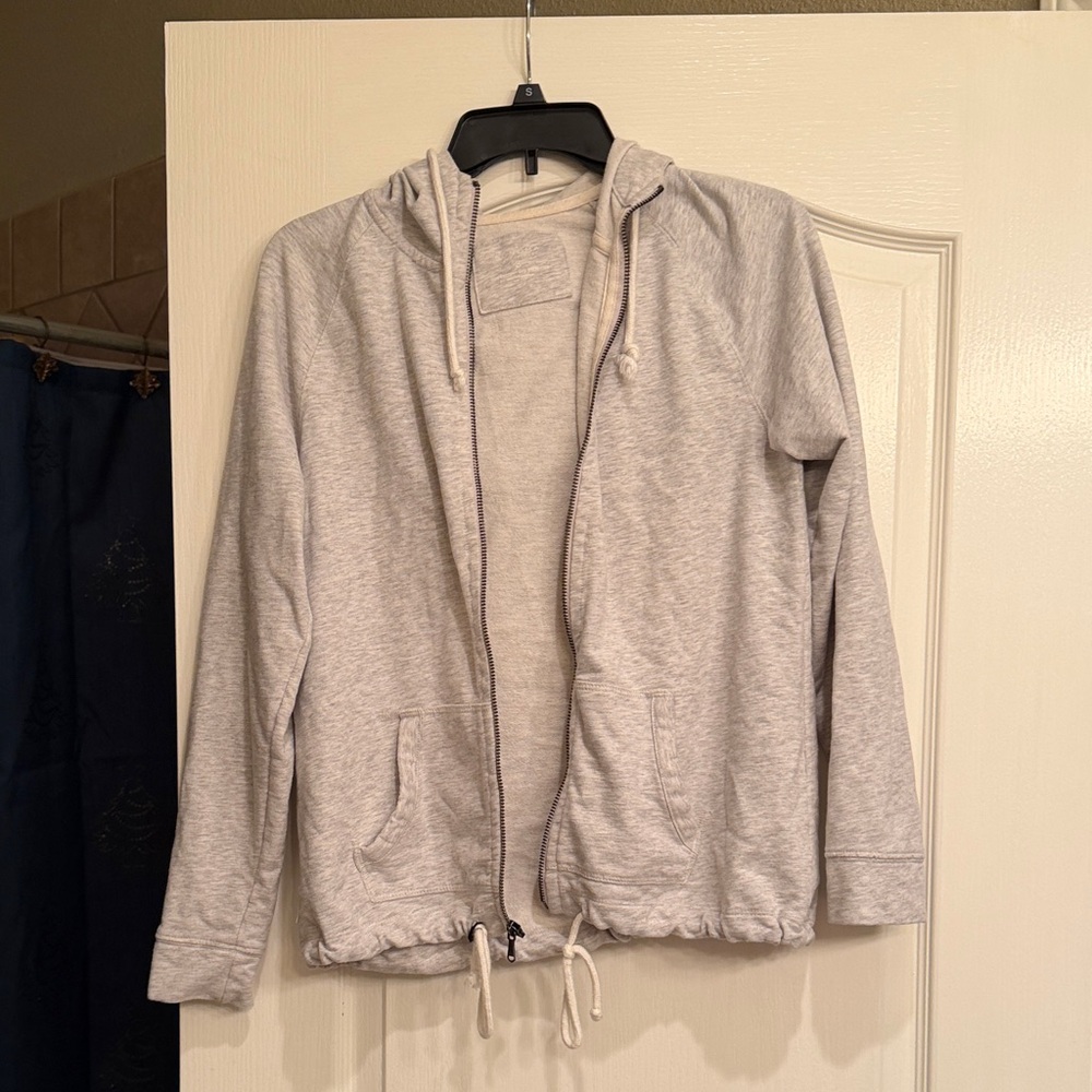 Light Gray Zip-Up Hoodie